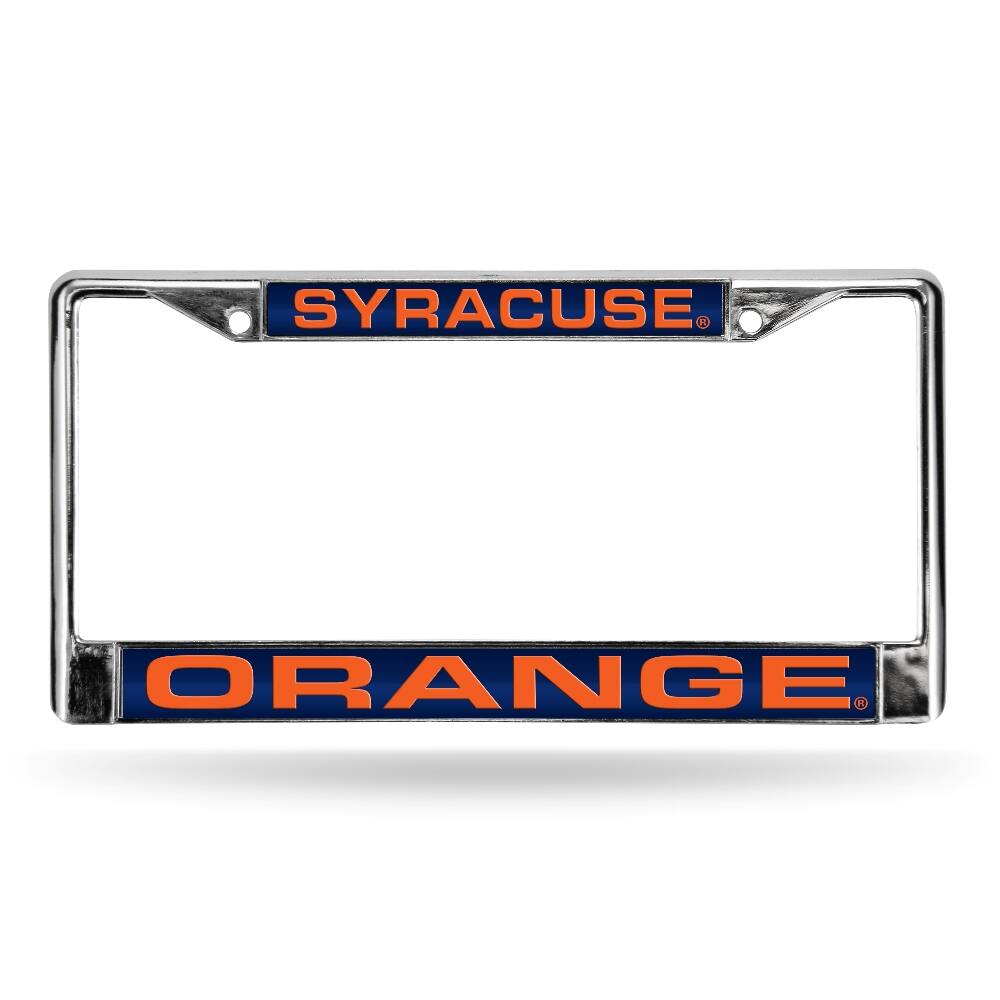 Syracuse Orange Chrome Metal License Plate Frame Holder