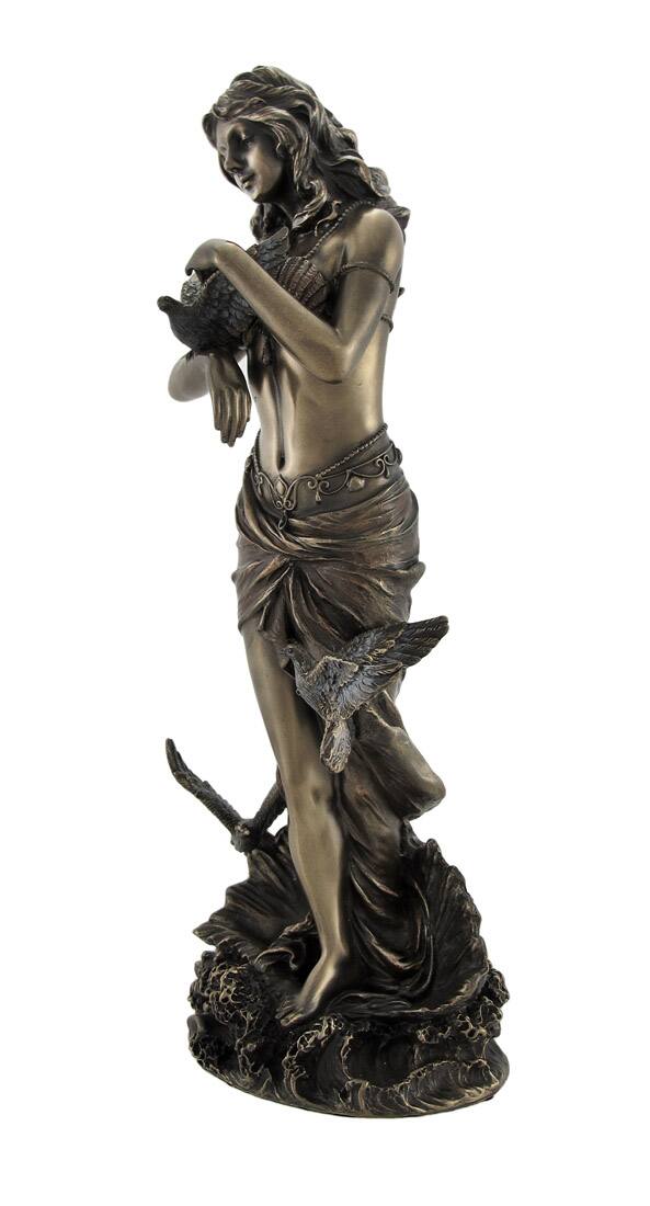 Alt View 3. Veronese Design - Bronzed Aphrodite with Doves on Scallop Shell Statue - Bronze.