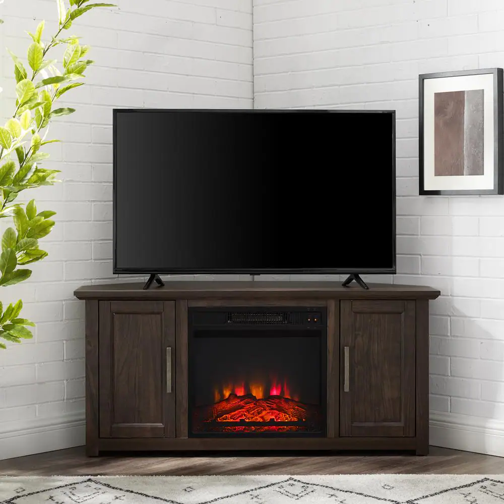 Alt View 2. Crosley Furniture - Camden Corner Fireplace Tv Stand For 50+ Inch Tv - Brown.