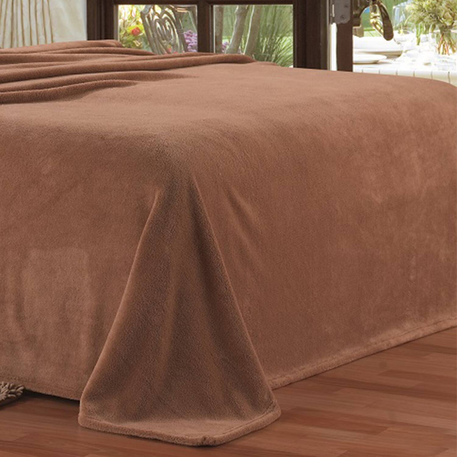 Alt View 3. Noble House - Plazatex Micro Plush Solid Parteen Soft Comfortable and Lightweight All Seasons Blanket Twin Taupe - Taupe.