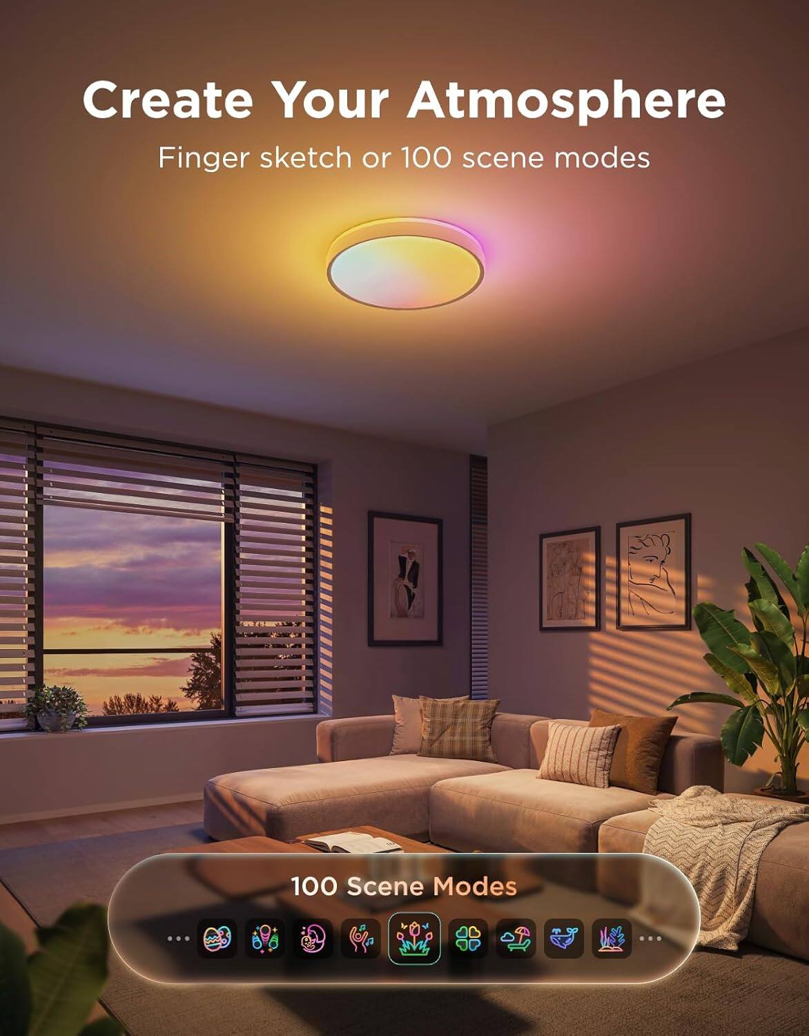 Create Your Atmosphere  
Finger sketch or 100 scene modes