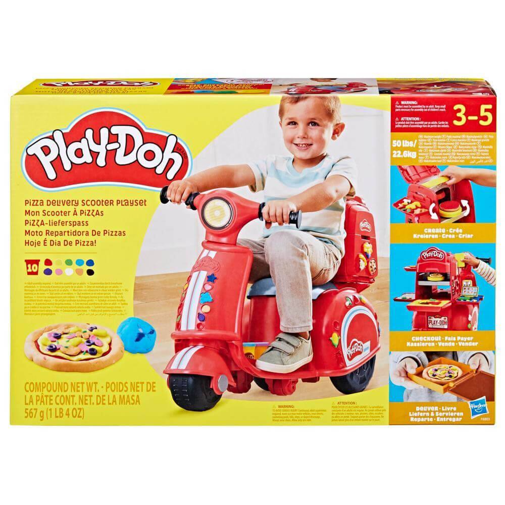 Hasbro F8803 Play Doh Pizza Delivery Kids Scooter Playset Black