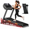 UMAY - U70 Portable Folding Fitness Treadmill for Home-20% Auto Incline, 8 MPH 4HP Quiet Motor-Heart Rate-Touch screen-400 LBS - Black