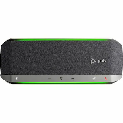 Front. HP - Poly Poly Sync 40+ Speakerphone - USB - Microphone - Battery - Silver - 1 - Silver.