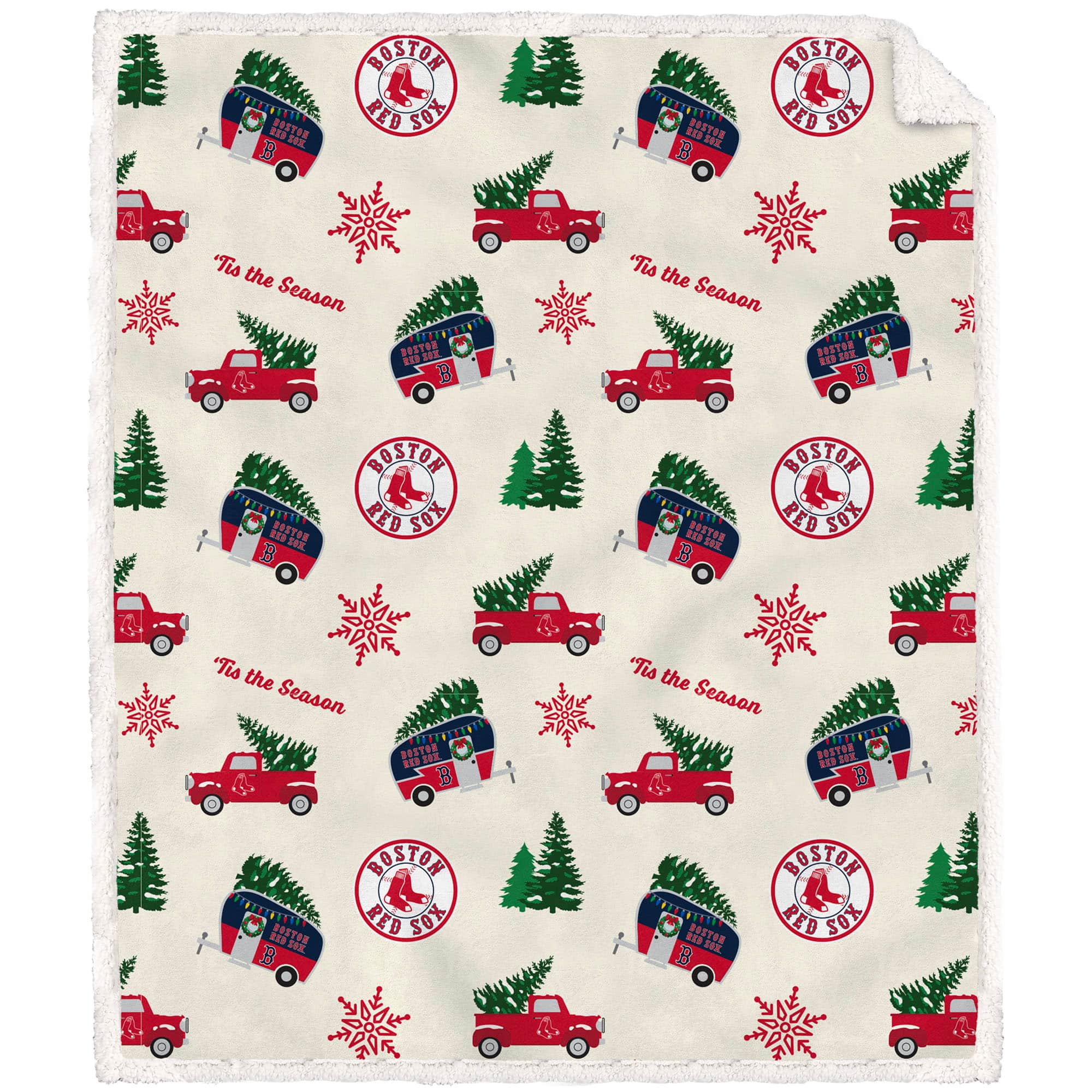 Pegasus - 50'' x 60'' Holiday Pickup Truck Sherpa Flannel Fleece Blanket - Multicolor