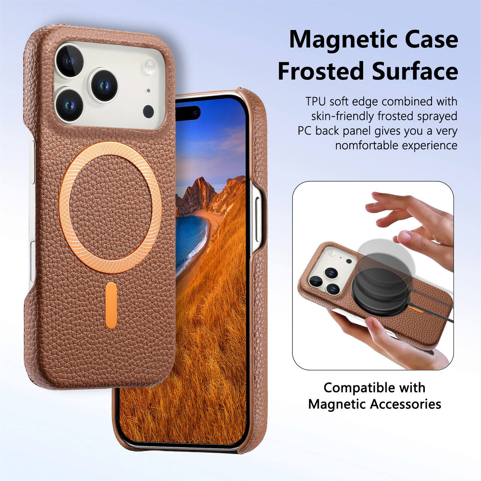 Magnetic Case Frosted Surface

TPU soft edge combined with skin-friendly frosted sprayed PC back panel gives you a very comfortable experience

Compatible with Magnetic Accessories