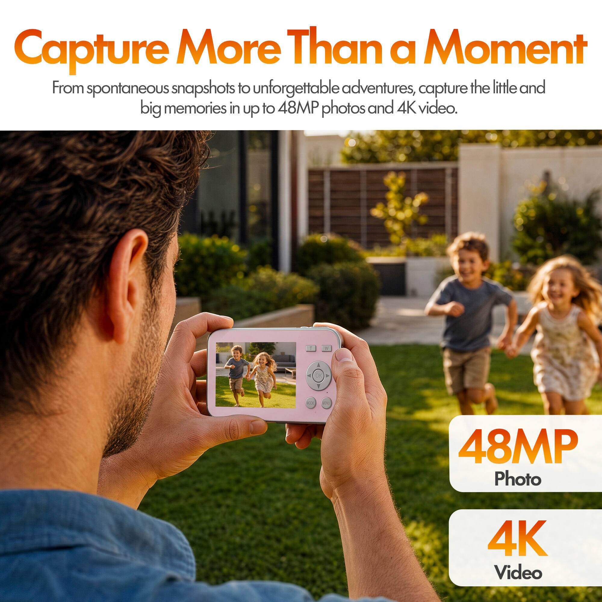 Capture More Than a Moment  
From spontaneous snapshots to unforgettable adventures, capture the little and big memories in up to 48MP photos and 4K video.

200  
48MP Photo  
4K Video