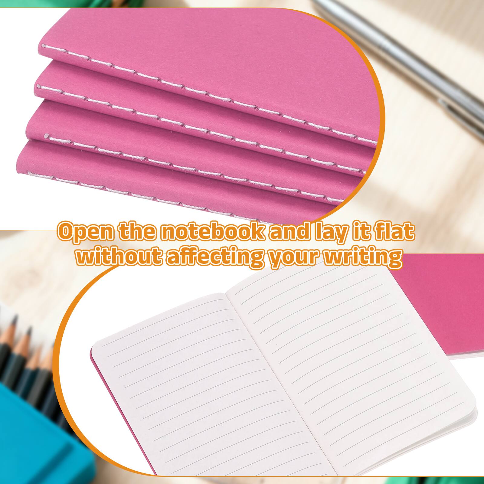 Open the notebook and lay it flat without affecting your writing