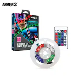 Hyperkin - ActionBright 8ft LED RGB Gaming Room Strip Lights with Remote Control