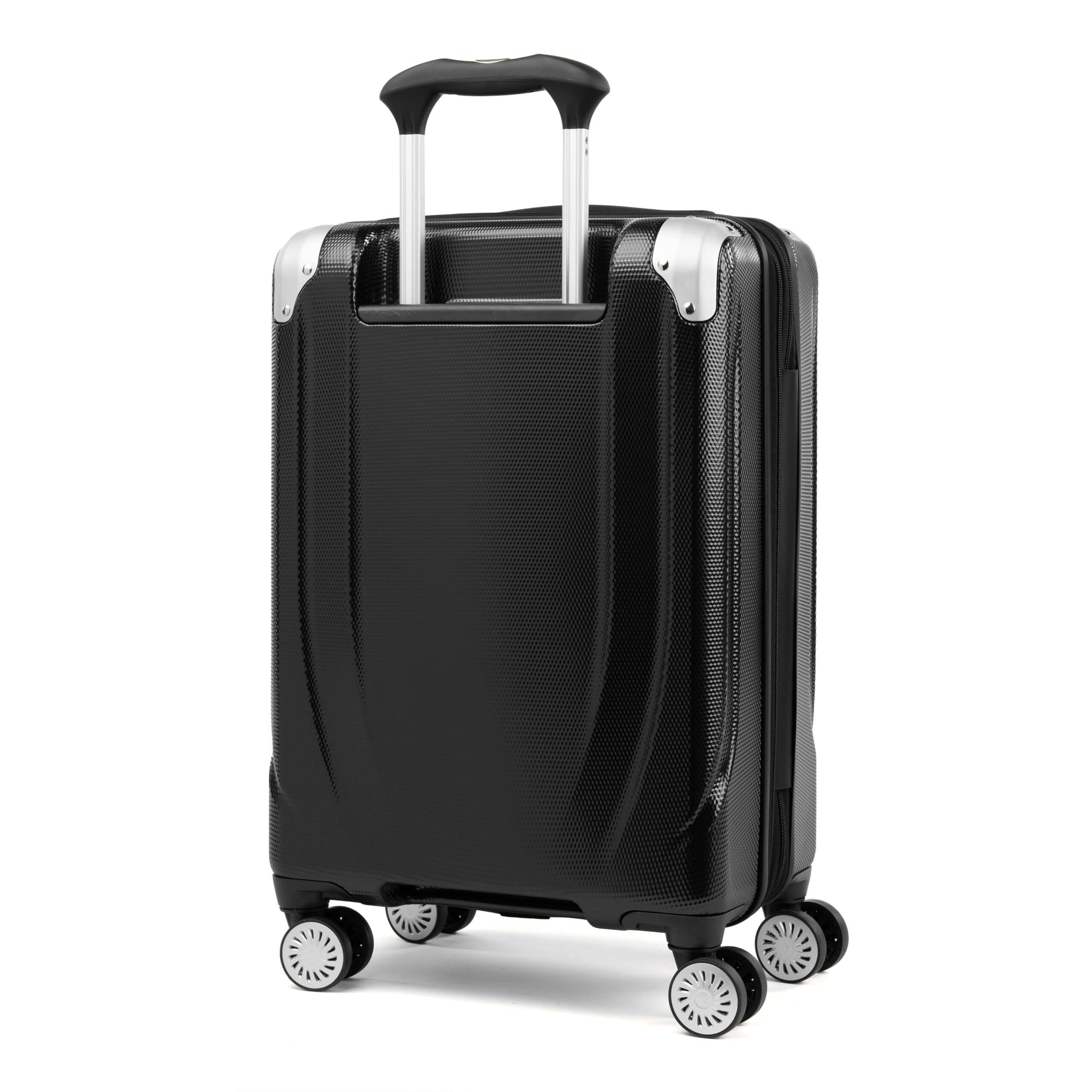 Angle. Travelpro - Pathways 3 Hardside Expandable Luggage, 8 Spinner Wheels - Black Knight.