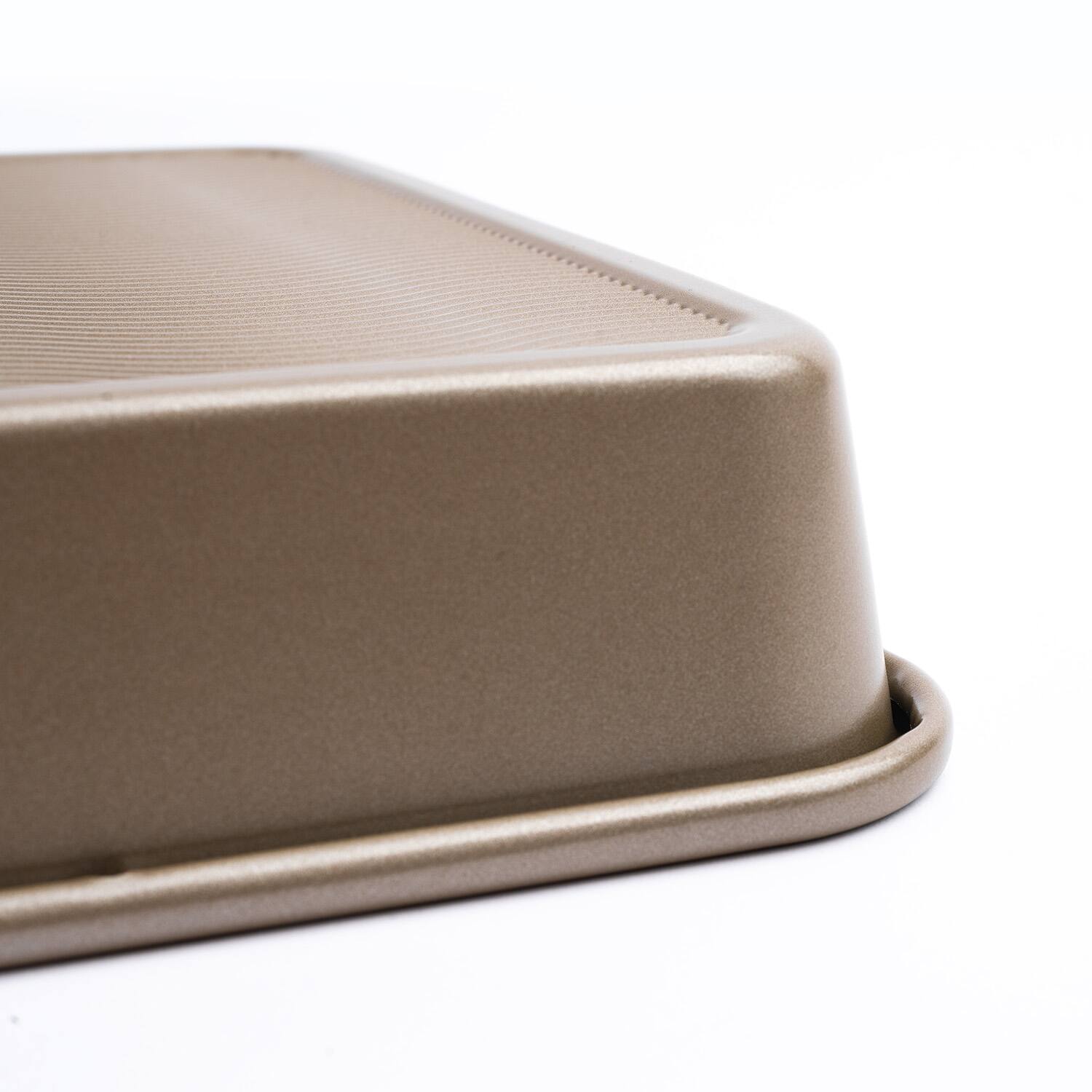 Alt View 2. Cuisipro - 9.5 x 2-Inch Square Steel Nonstick Baking and Cake Pan - Brown.