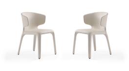 Manhattan Comfort - Conrad Mid-Century Modern Upholstered Dining Chair - Set of 2 - Cream