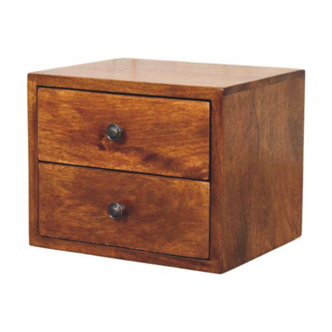 Left. Artisan Furniture - Artisan Furniture Solid Wood Solis 2-Drawer Chestnut Wall Mounted Nightstand - Chestnut.
