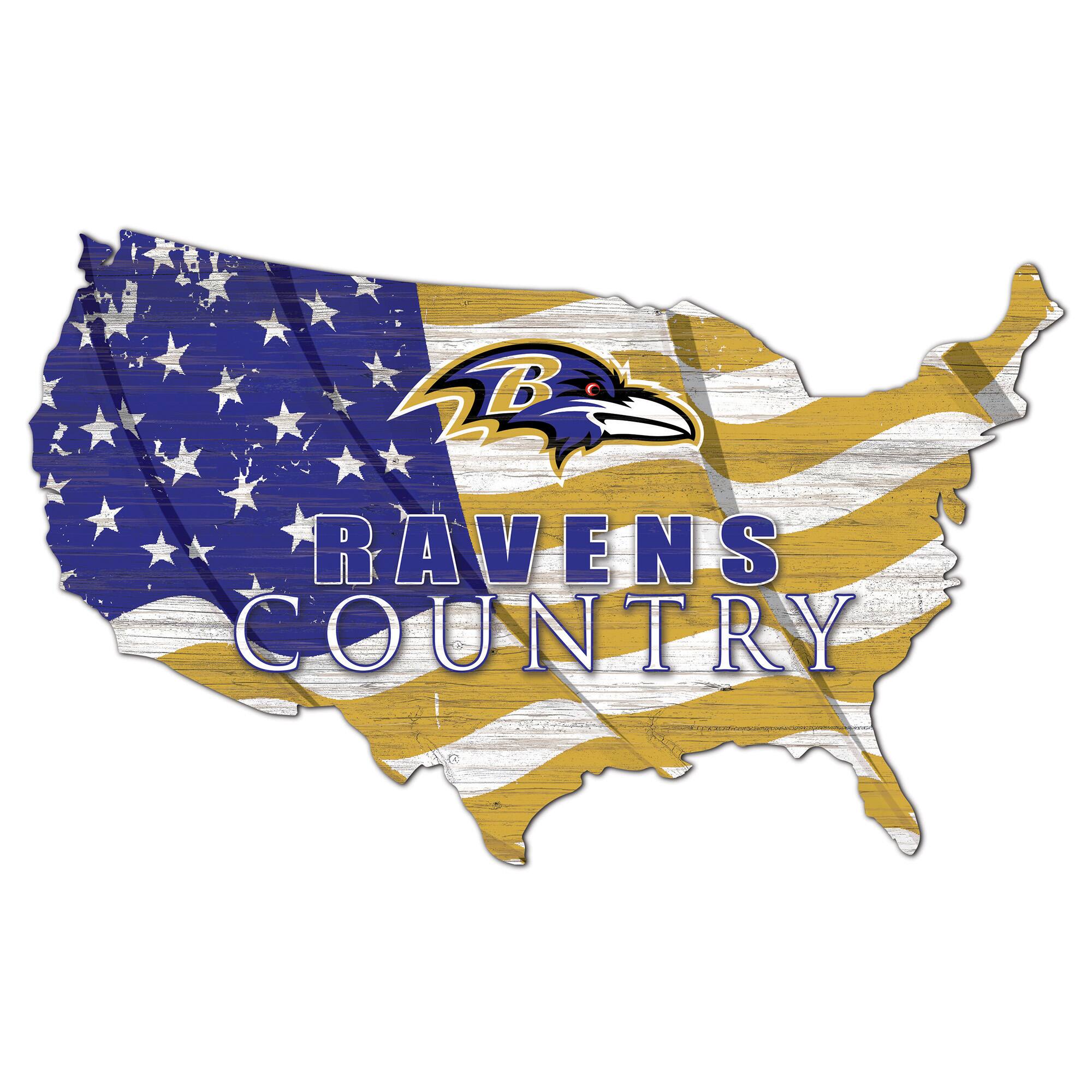 Baltimore Ravens USA Flag Cutout Sign