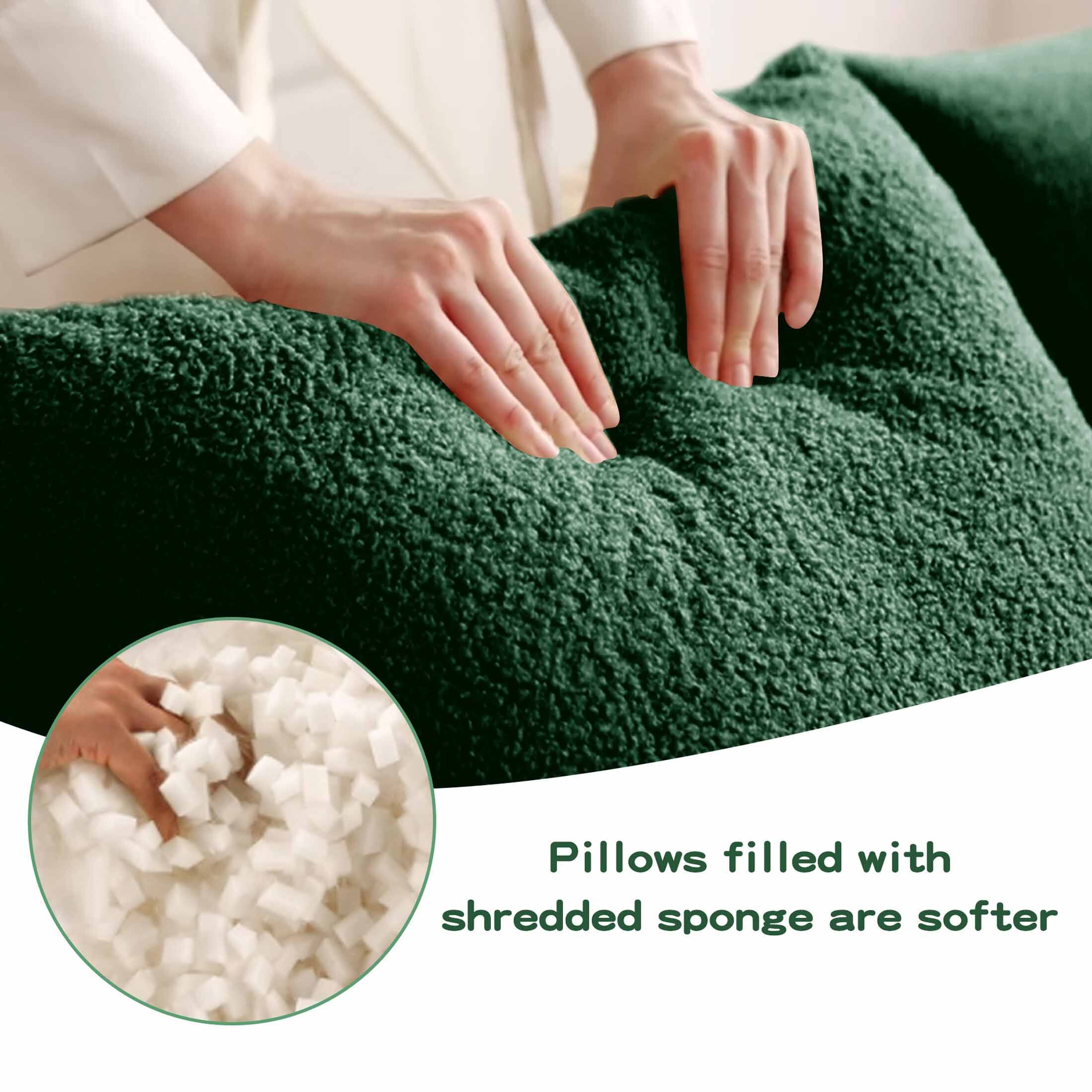 Pillows filled with shredded sponge are softer