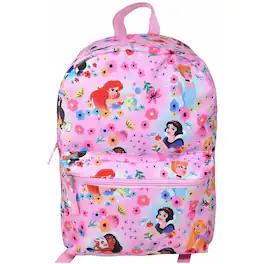 Disney - Princess 16" Backpack with All Over Print, Pink Floral Design - Assorted Pre-Pack