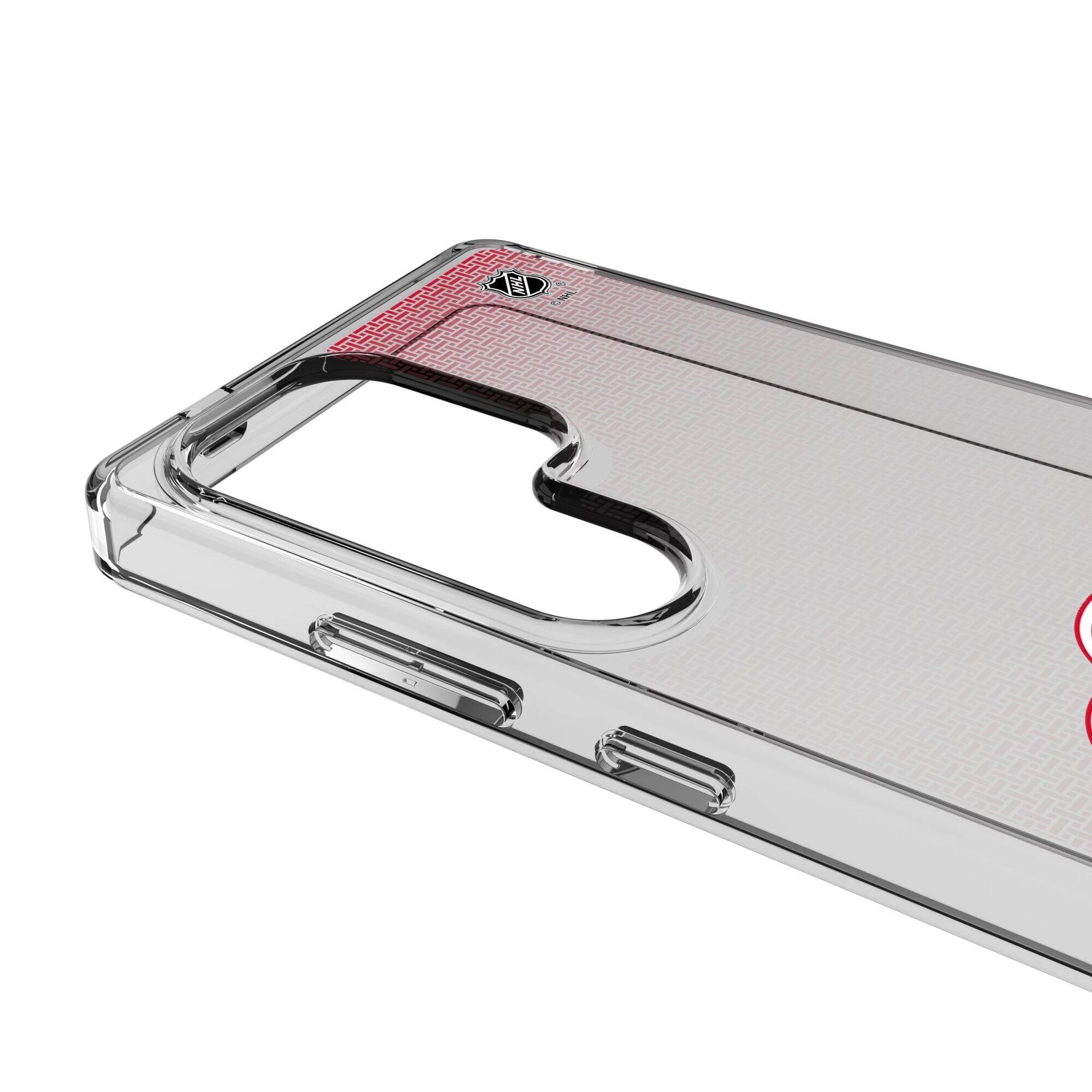 Alt View 2. Keyscaper - Detroit Red Wings Linen Logo Galaxy Clear Case - S24 Plus - Multicolor.
