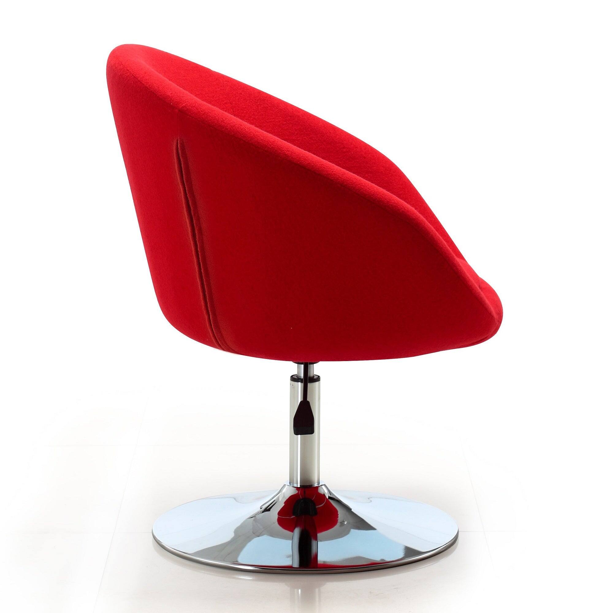 Alt View 1. Manhattan Comfort - Hopper Modern Upholstered Swivel Lounge Chair - Red.