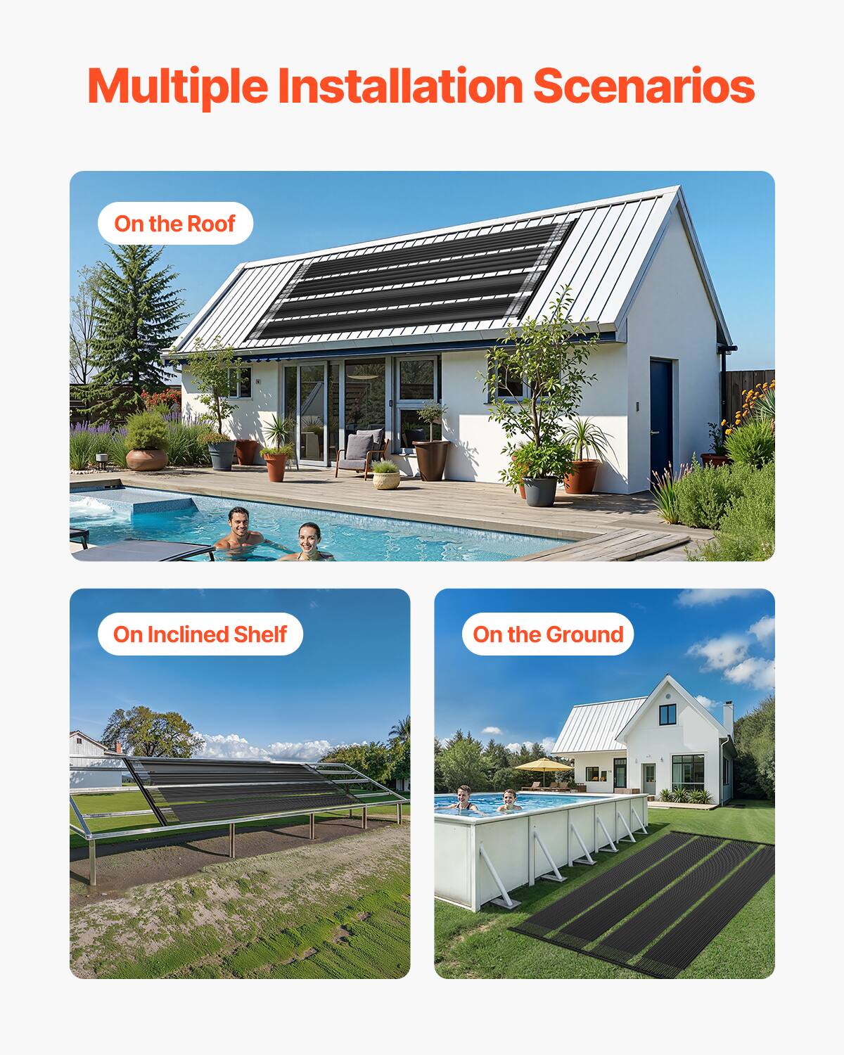 Multiple Installation Scenarios

- On the Roof
- On Inclined Shelf
- On the Ground