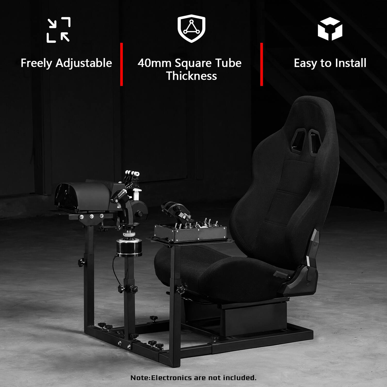 7 LA

Freely Adjustable 40mm Square Tube Thickness

Easy to Install

Note: Electronics are not included.