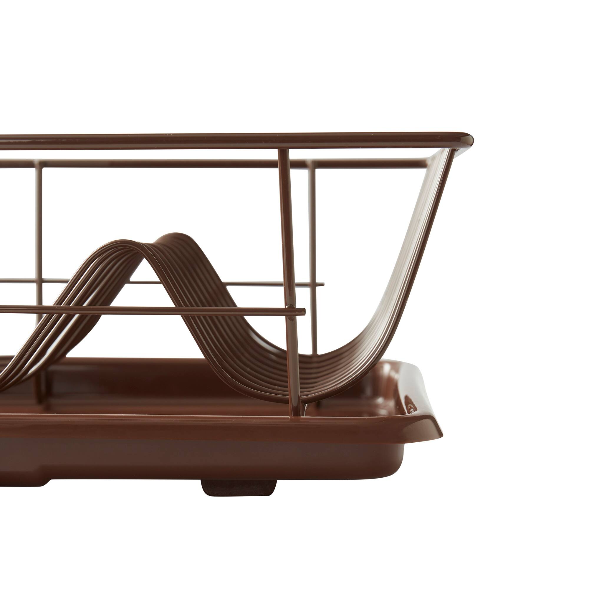 Alt View 1. Sweet Home Collection - Steel 3-Piece Large Countertop Dish Drainer with Drain Board & Utensil Holder - Bronze.