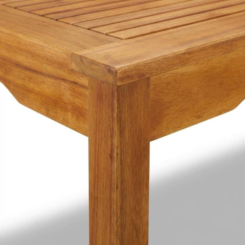 Alt View 1. Outdoor Escape - Wooden Patio Set Oil Finish Dining Table with 6 Outdoor Chairs - Brown.