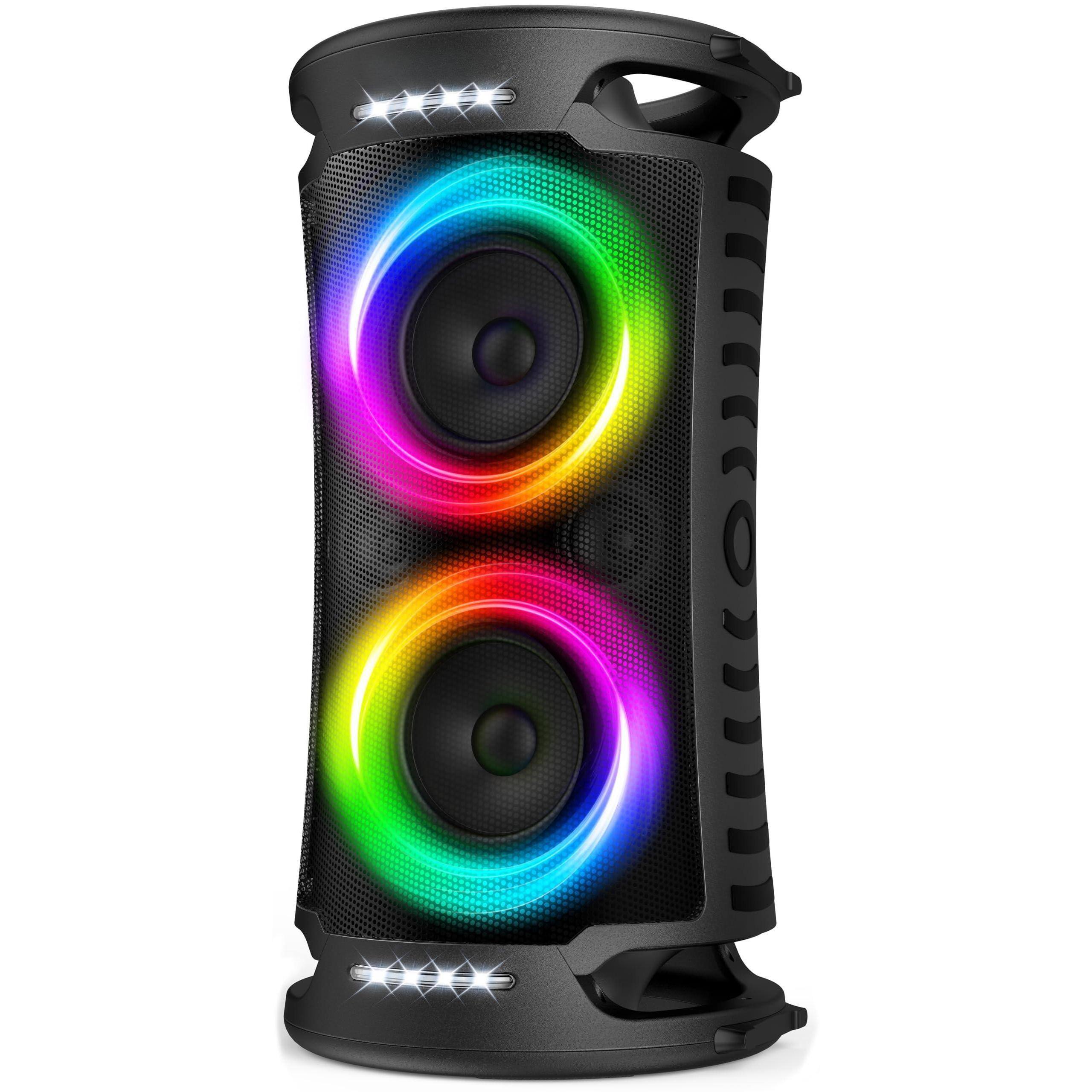 Front. Cedar Assembly - 260w Loud Sound With Deep Bass 15hr Playtime Fast Charge Tws Cool Lights Portable Outdoor Wireless For Pa... - Black.