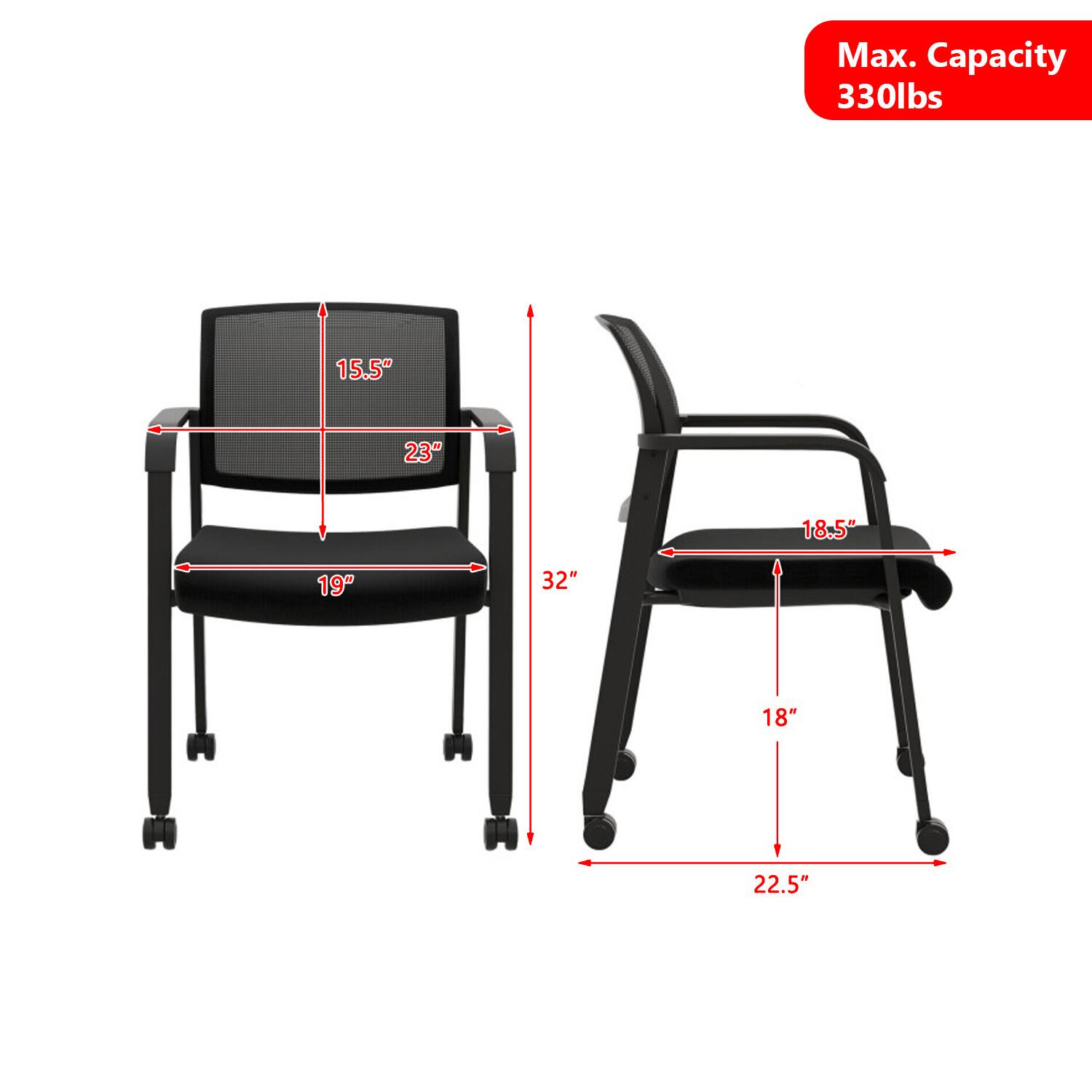 Max. Capacity 330lbs  
15.5"  
23"  
18.5"  
19"  
32"  
18"  
22.5"