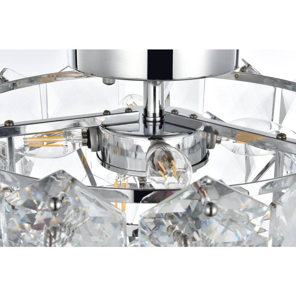 Alt View 2. Elegant Lighting - Adaline 16 Inch Flush Mount Ceiling Light In Chrome - Chrome And Clear.