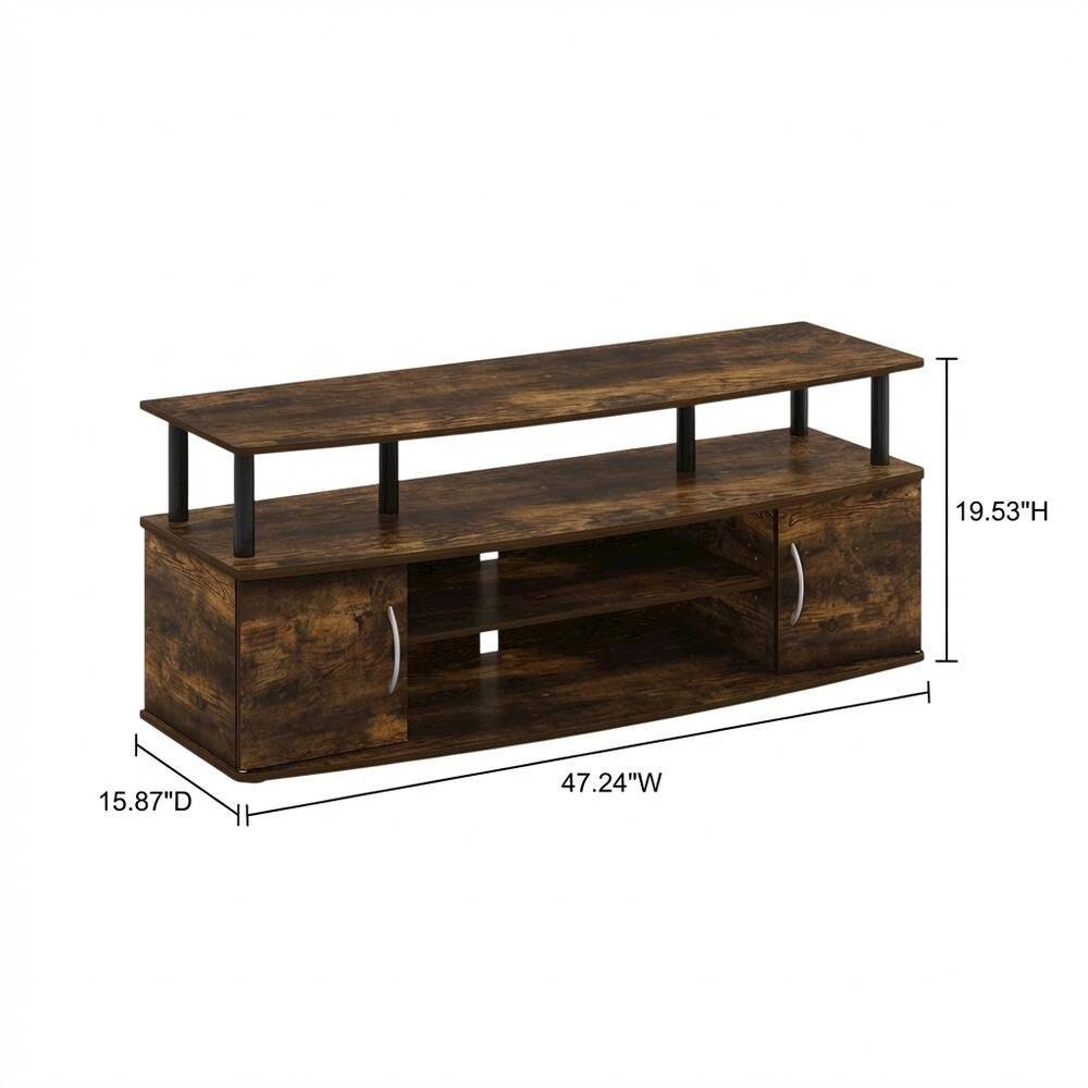 FurniFact - Black Amber Pine Large Entertainment Center with Spacious Storage - Amber Pine/Black price history on PriceWatchPro