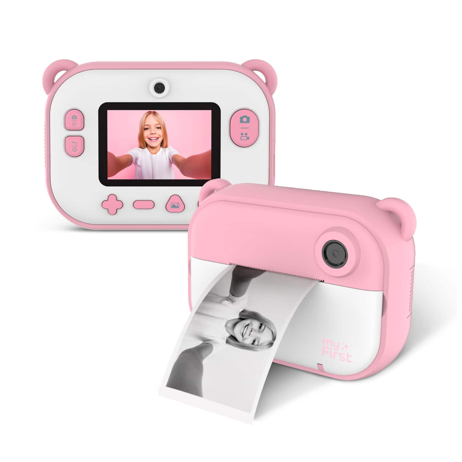 myFirst - Camera Insta 2 - Instant Print Camera for Kids 12MP Photos 1080P Video, microSD Card, Gift for Girls 4-13 - Pink