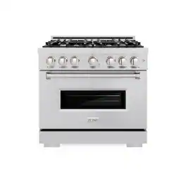 ZLINE - 36" Classic Dual Fuel Range with 6 Burner Cooktop and Convection Oven (CDR36) - Stainless Steel