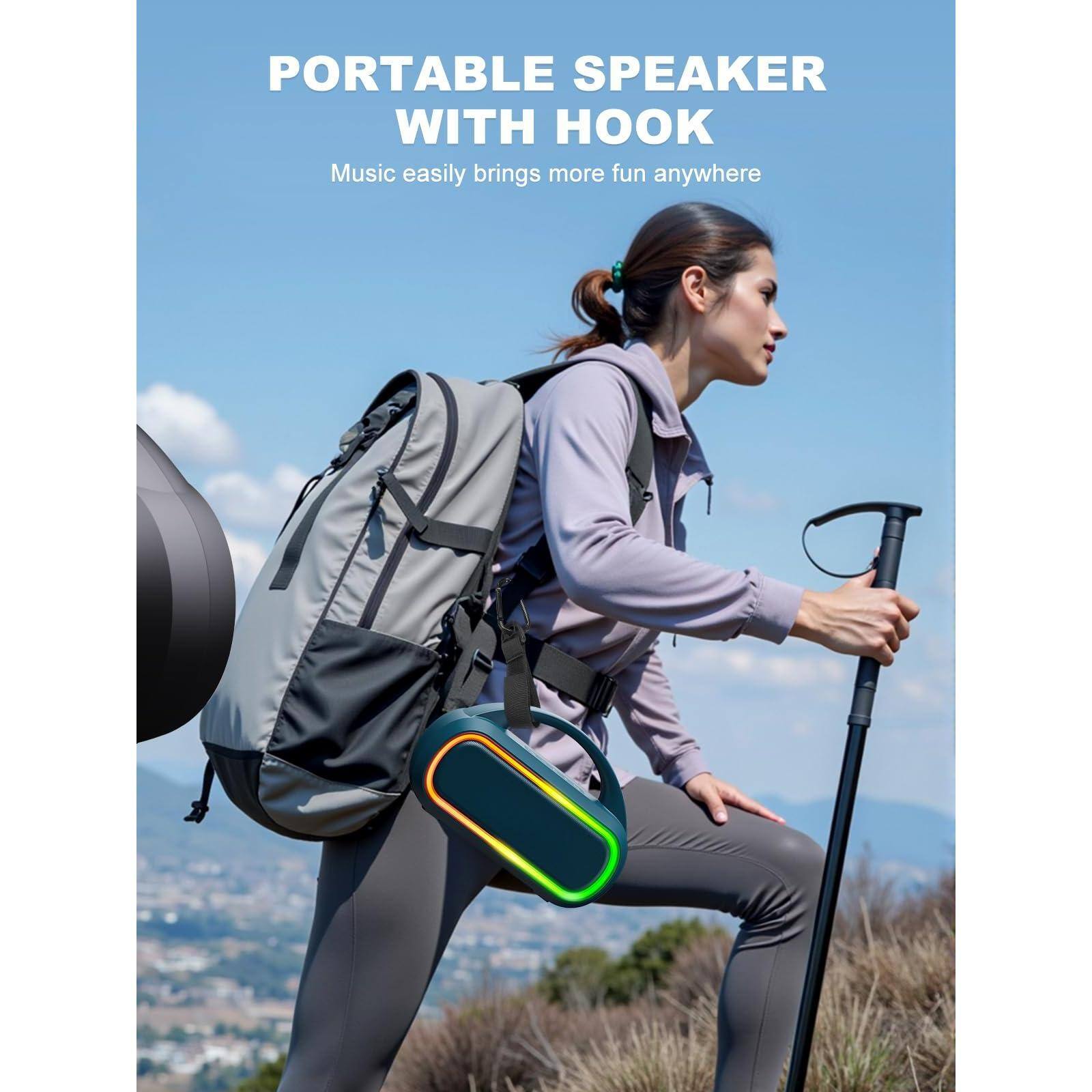 PORTABLE SPEAKER WITH HOOK  
Music easily brings more fun anywhere