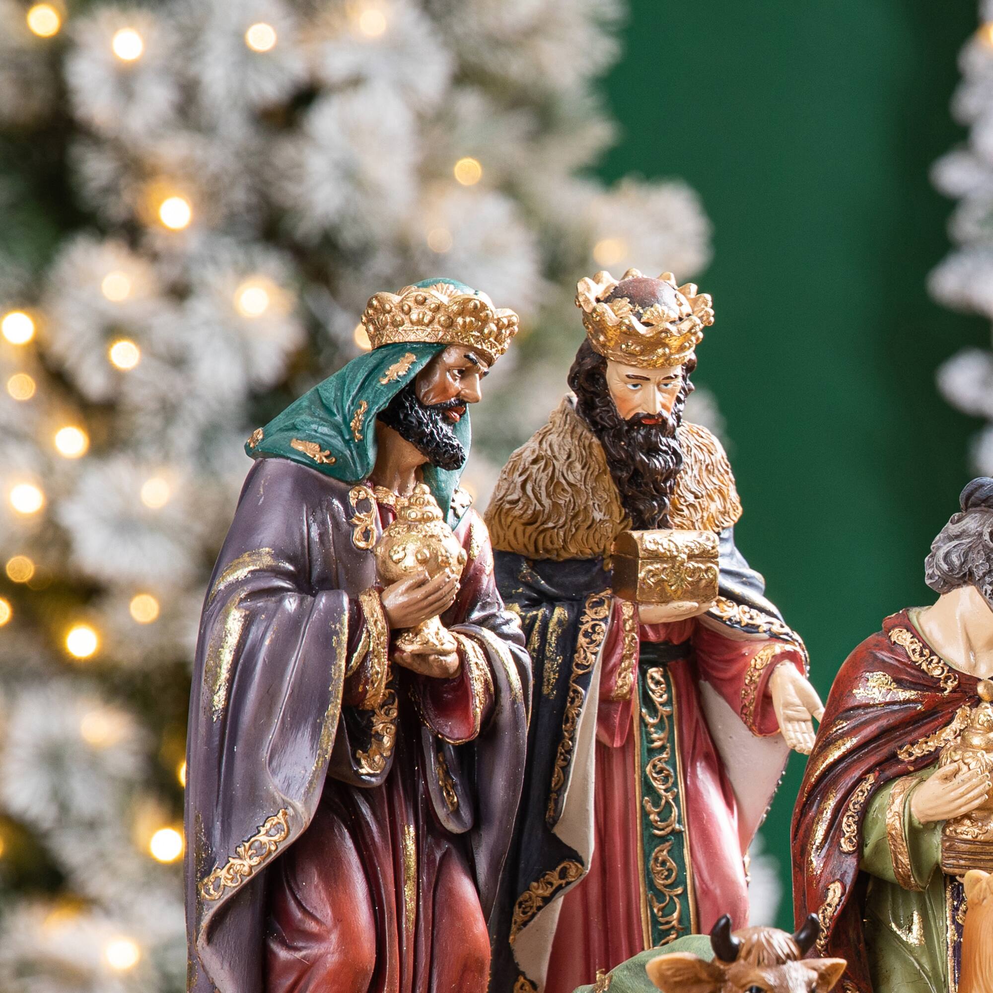 Alt View 4. Glitzhome - 12pcs Oversized Resin Nativity Figurine Set - Multi-Colored.