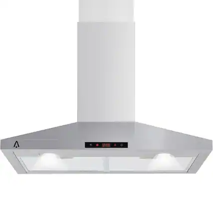 Front. Acekool - 30 Inch Range Hood, 400 CFM Wall Mount Vent Hood for Kitchen - Silver.