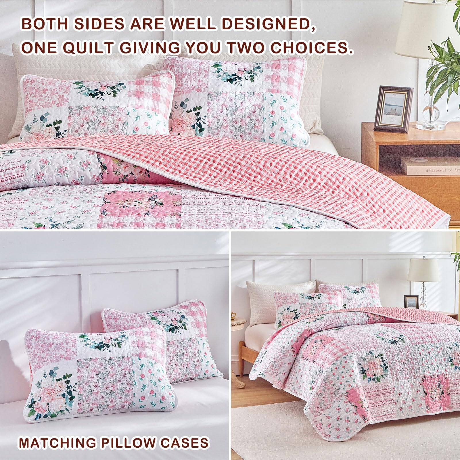 BOTH SIDES ARE WELL DESIGNED, ONE QUILT GIVING YOU TWO CHOICES.

MATCHING PILLOW CASES