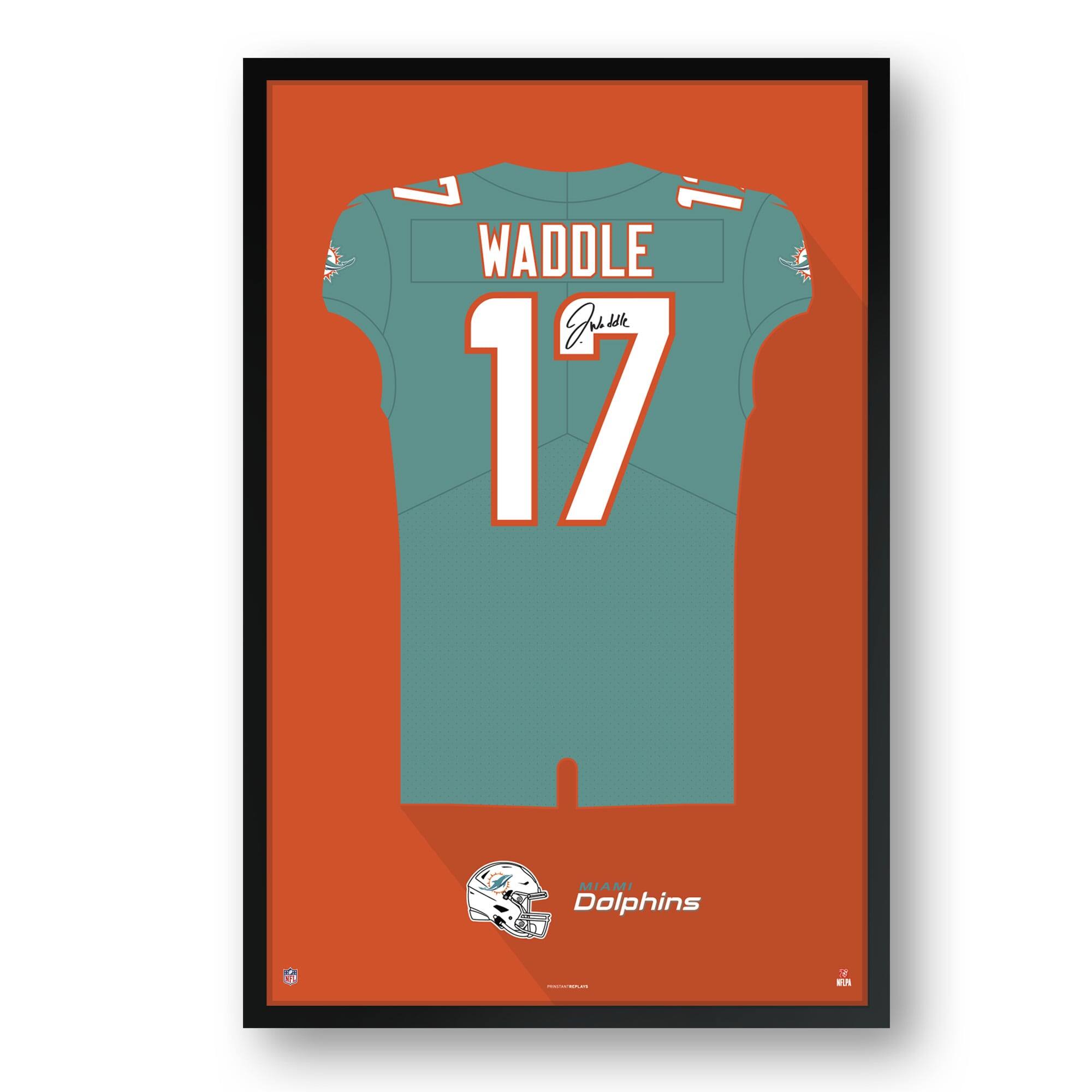 Jaylen Waddle Miami Dolphins 14" x 20" Home Jersey Framed Art Print