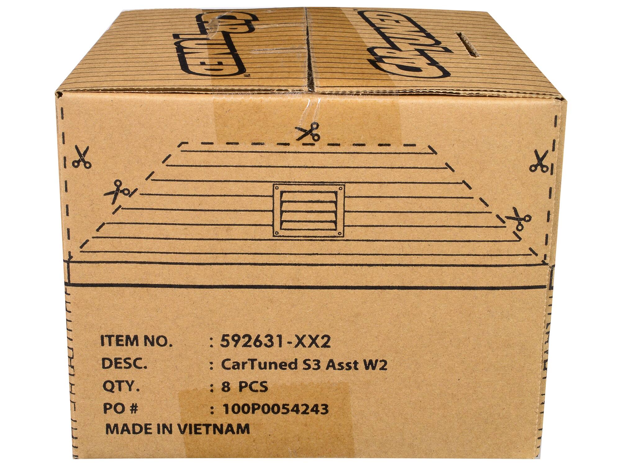 ITEM NO. : 592631-XX2  
DESC. : CarTuned S3 Asst W2  
QTY. : 8 PCS  
PO # : 100P0054243  
MADE IN VIETNAM