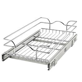 Rev-A-Shelf - Pullout Single Basket Organizer for Kitchen Cabinets, 12 x 22 in, 5WB1-1222CR-1 - Silver