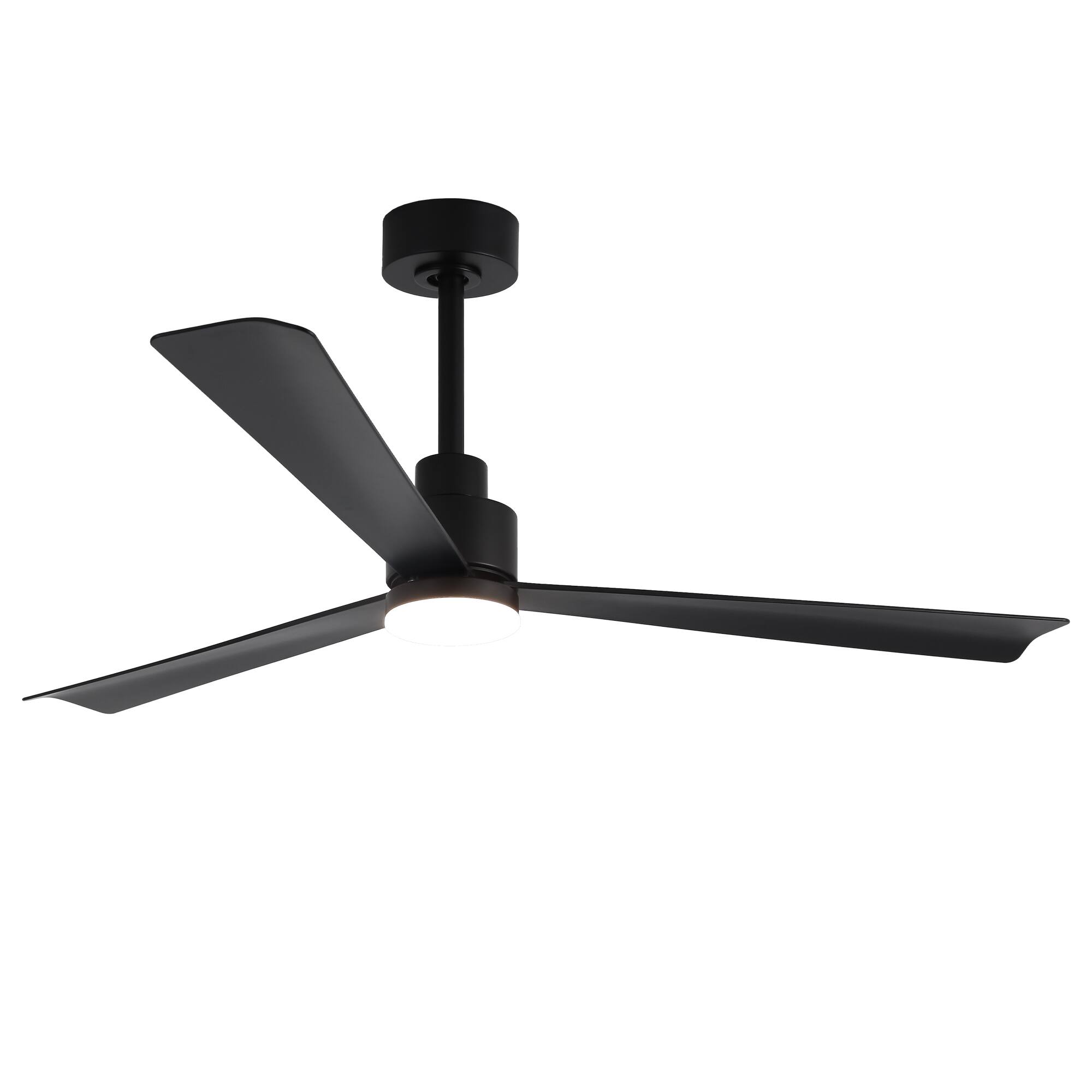 Alt View 8. Parrot Uncle - 52-Inch Modern Propeller Ceiling Fan with Dimmable LED Light, 6-Speed DC Motor, Remote Control - Black.