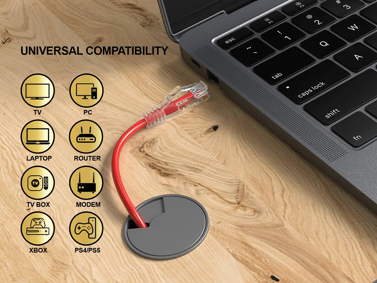UNIVERSAL COMPATIBILITY TV PC

esc
~ /
# SA 3  2 ! W L Q A tab lock caps shift
fn

LAPTOP
ROUTER
TV
TV BOX
MODEM
XBOX
PS4/PS5