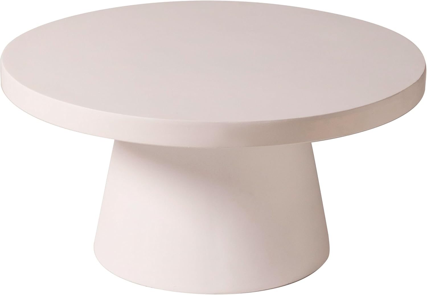 Alt View 4. LeisureMod - Dune Large Round Stone Side Table, Durable Fiberstone Indoor/Outdoor Pedestal Accent Table - Grey.