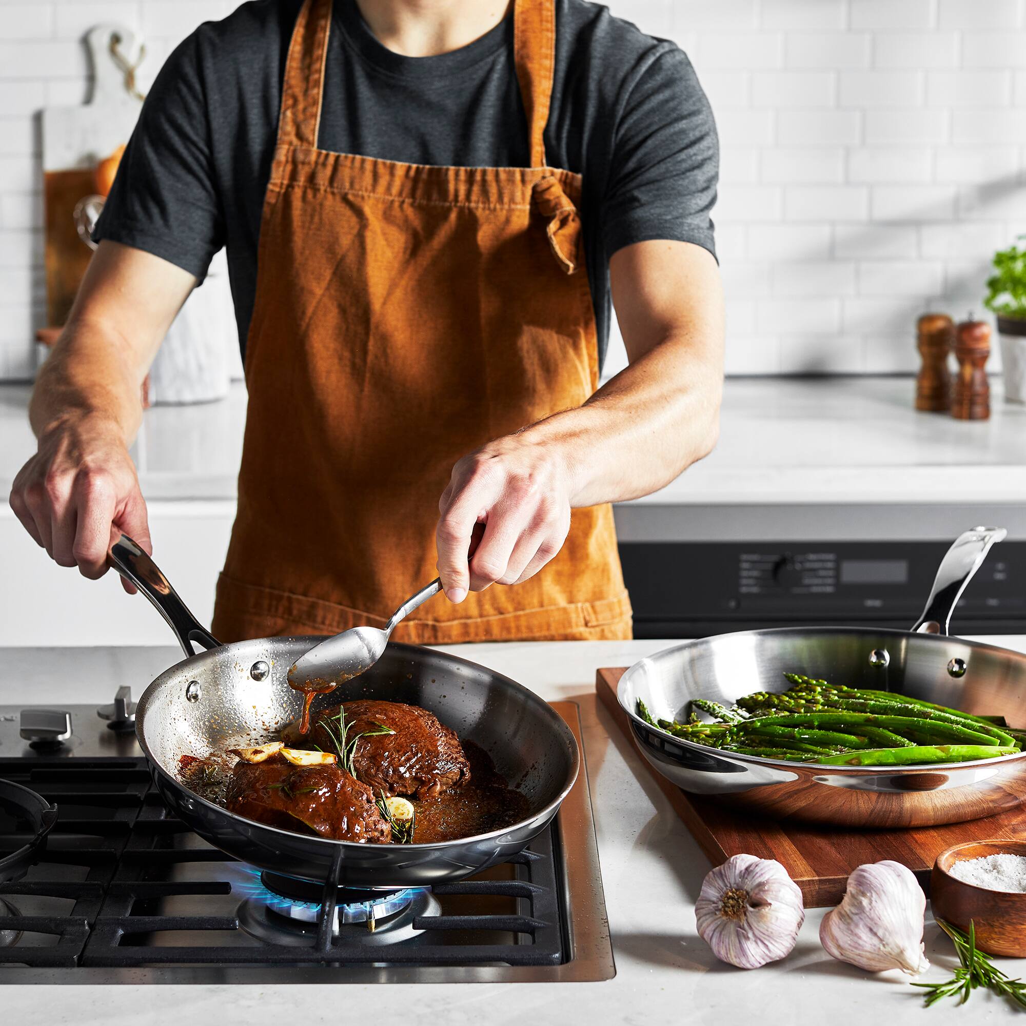 Alt View 2. Henckels - Henckels Clad H3 2-pc Stainless Steel 10-in & 12-in Fry Pan Set - Stainless Steel.