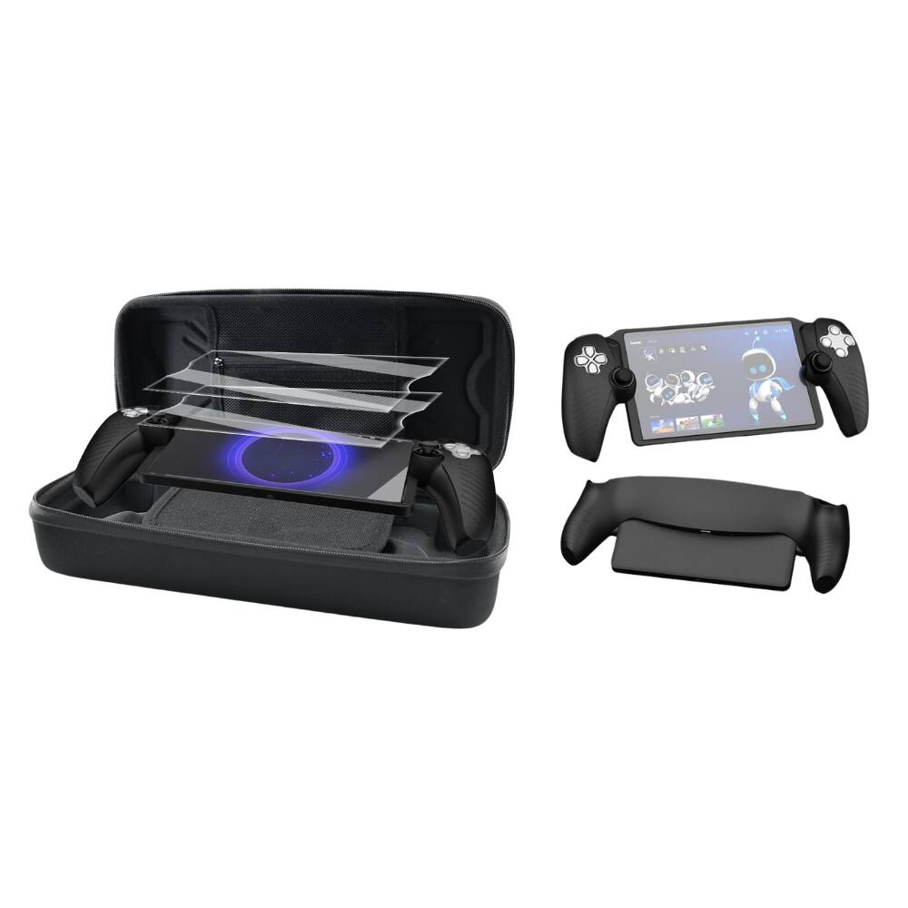 Rainforest Accessories - Accessories Kit For PS5 Portal Includes Carrying Case, Screen Protector, & Console Grip - Multi