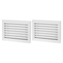 Unique Bargains - 16" x 10" Door Air Vent Cover 2pcs, Anodized Aluminum Alloy Louvered Grille Guard for Cabinet Wardrobe Door - Black
