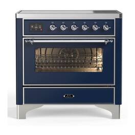 ILVE - Majestic II Series 36 in. Induction Range with 5 Induction Elements (Chrome Trim) - Midnight Blue
