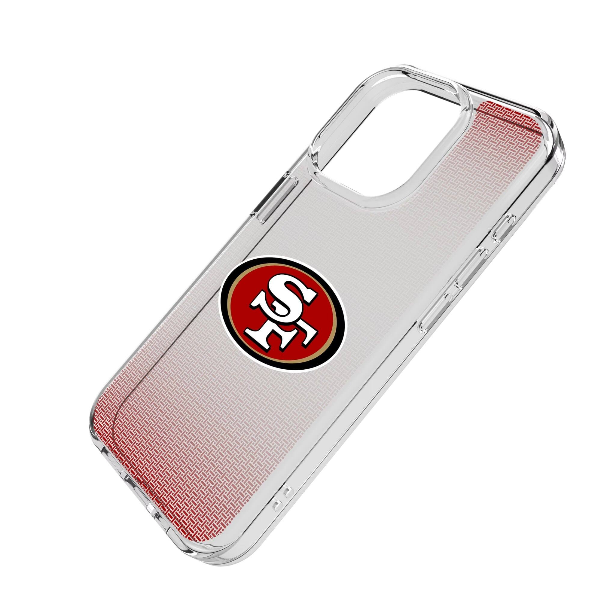 Alt View 1. Keyscaper - San Francisco 49ers Linen Logo iPhone Clear Case - 15 - Multicolor.