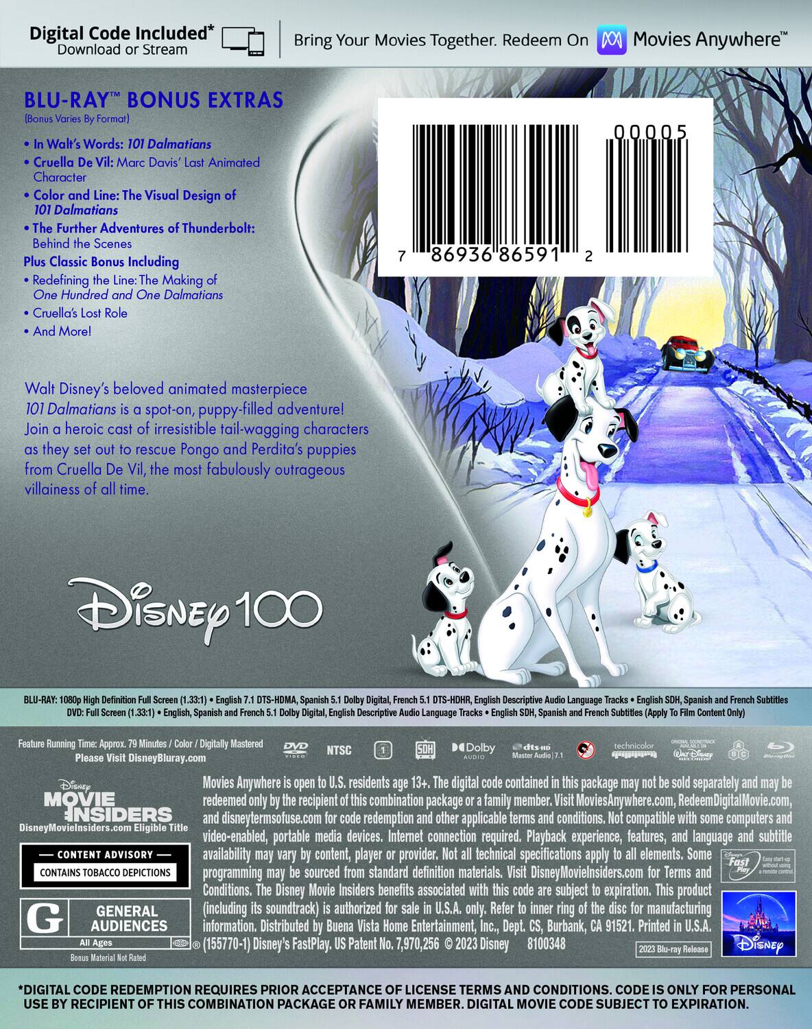 101 Dalmatians (The Walt Disney Signature Collection) BLU RAY - Best Buy, image size:1184x1500