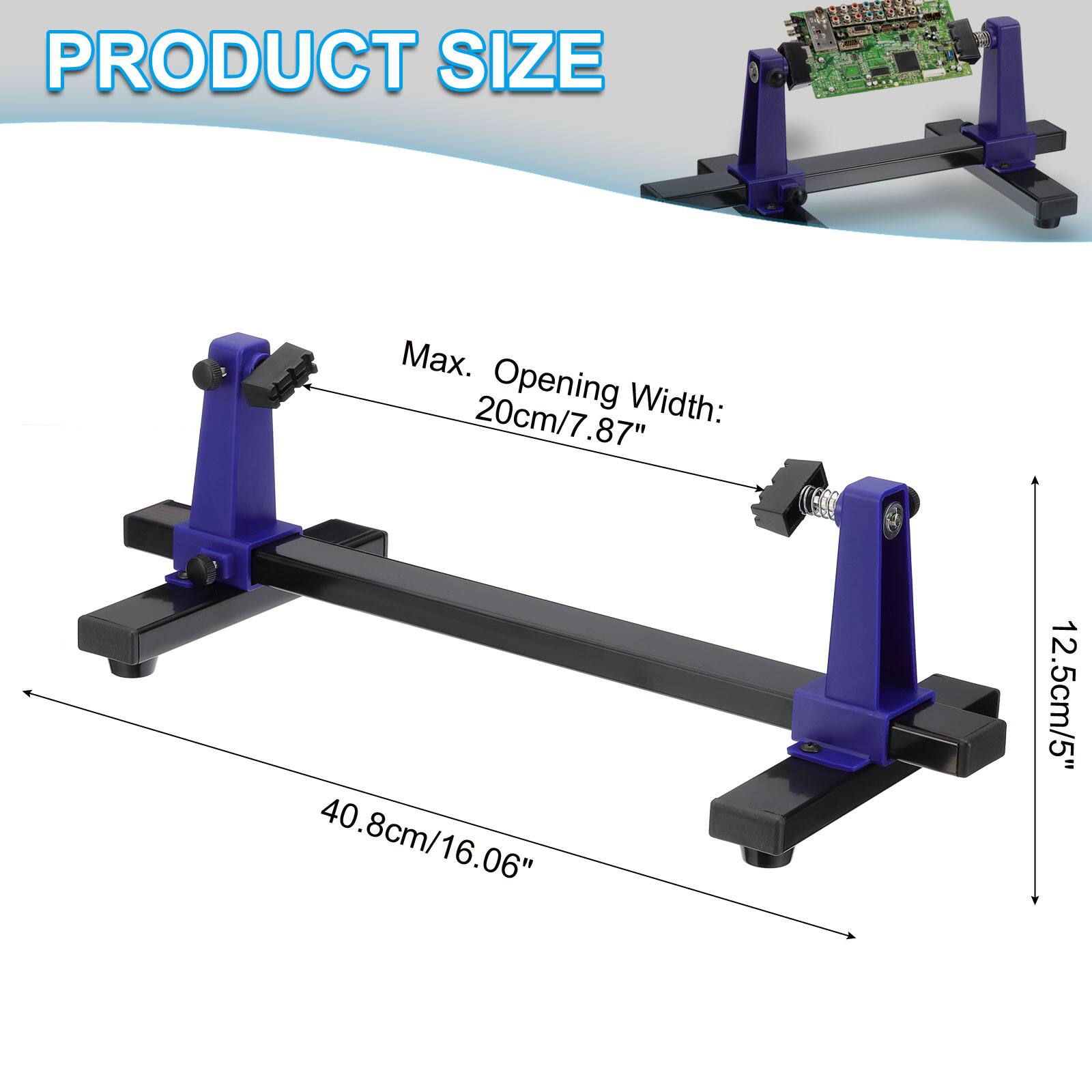 PRODUCT SIZE  
Max. Opening Width: 20cm/7.87"  
40.8cm/16.06"  
12.5cm/5"