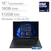 16" Touchscreen
16GB RAM
512GB SSD
Windows 11 Pro AI PC
Intel Core Ultra 5
